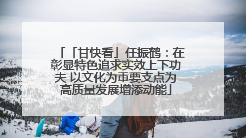「甘快看」任振鹤：在彰显特色追求实效上下功夫 以文化为重要支点为高质量发展增添动能