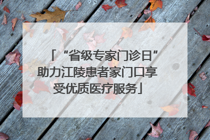 “省级专家门诊日”助力江陵患者家门口享受优质医疗服务