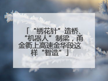 “绣花针”造桥、“机器人”制梁，甬金衢上高速金华段这样“智造”