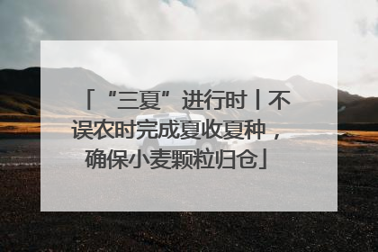 “三夏”进行时丨不误农时完成夏收夏种，确保小麦颗粒归仓
