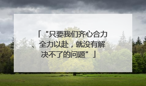 “只要我们齐心合力、全力以赴，就没有解决不了的问题”