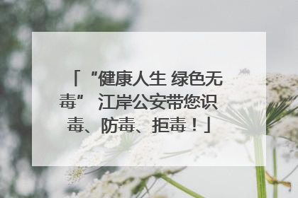 “健康人生 绿色无毒” 江岸公安带您识毒、防毒、拒毒！