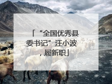 “全国优秀县委书记”汪小波，履新职