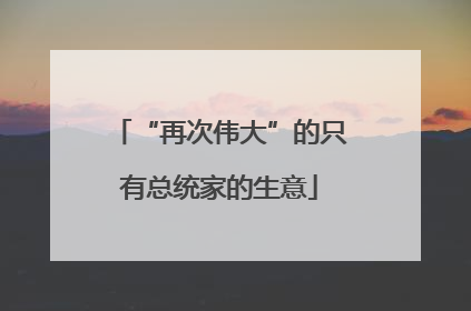 “再次伟大”的只有总统家的生意