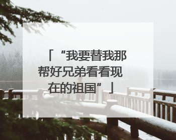 “我要替我那帮好兄弟看看现在的祖国”