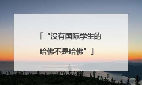 “没有国际学生的哈佛不是哈佛”