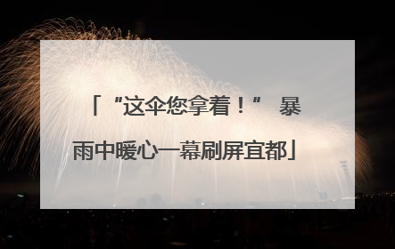 “这伞您拿着！” 暴雨中暖心一幕刷屏宜都