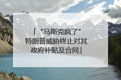 “马斯克疯了” 特朗普威胁终止对其政府补贴及合同