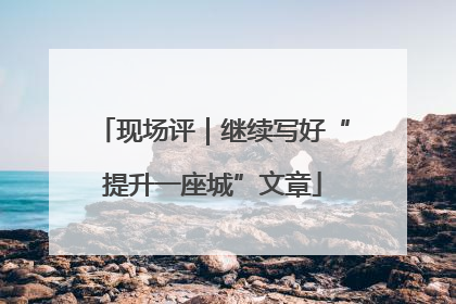 现场评｜继续写好“提升一座城”文章