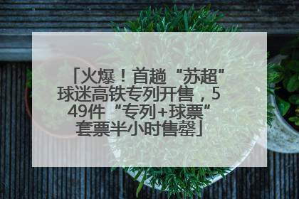 火爆！首趟“苏超”球迷高铁专列开售，549件“专列+球票”套票半小时售罄