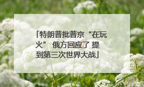 特朗普批普京“在玩火” 俄方回应了 提到第三次世界大战