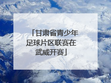 甘肃省青少年足球片区联赛在武威开赛