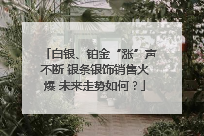 白银、铂金“涨”声不断 银条银饰销售火爆 未来走势如何？
