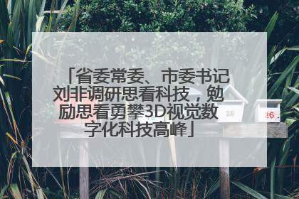 省委常委、市委书记刘非调研思看科技，勉励思看勇攀3D视觉数字化科技高峰