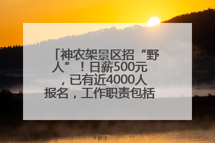 神农架景区招“野人”！日薪500元，已有近4000人报名，工作职责包括“接受游客投喂”
