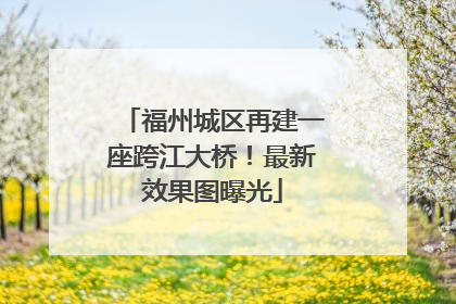 福州城区再建一座跨江大桥！最新效果图曝光