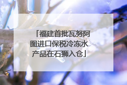 福建首批瓦努阿图进口保税冷冻水产品在石狮入仓