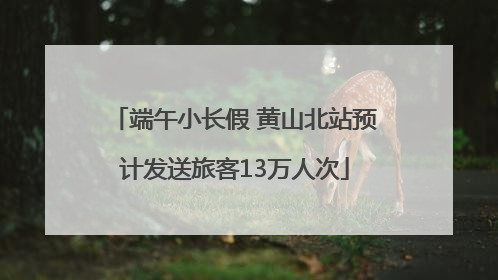 端午小长假 黄山北站预计发送旅客13万人次