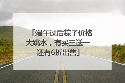 端午过后粽子价格大跳水，有买三送一还有6折出售