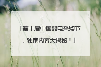 第十届中国弱电采购节，独家内幕大揭秘！