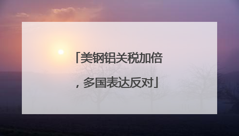 美钢铝关税加倍，多国表达反对
