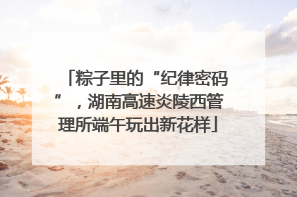 粽子里的“纪律密码”，湖南高速炎陵西管理所端午玩出新花样