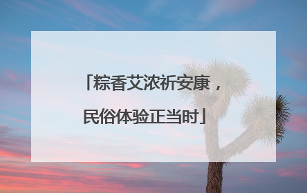粽香艾浓祈安康，民俗体验正当时
