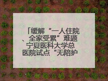 缓解“一人住院、全家受累”难题 宁夏医科大学总医院试点“无陪护”病房服务
