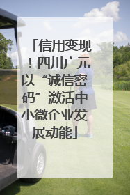 信用变现！四川广元以“诚信密码”激活中小微企业发展动能