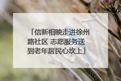 信新相映走进徐州路社区 志愿服务送到老年居民心坎上