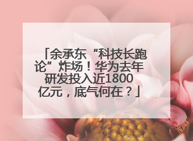 余承东“科技长跑论”炸场！华为去年研发投入近1800亿元，底气何在？