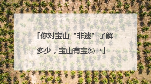 你对宝山“非遗”了解多少，宝山有宝⑤→