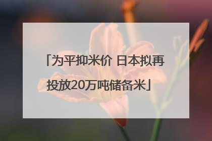 为平抑米价 日本拟再投放20万吨储备米