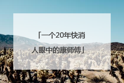一个20年快消人眼中的康师傅