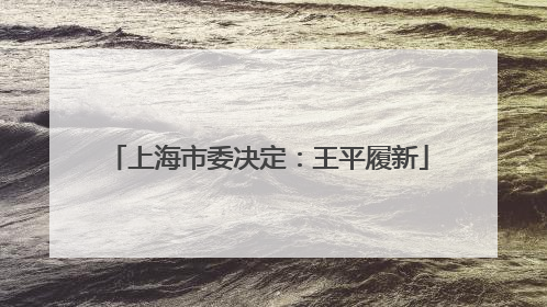 上海市委决定：王平履新