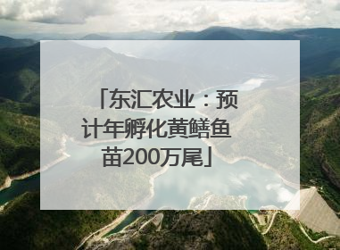 东汇农业：预计年孵化黄鳝鱼苗200万尾