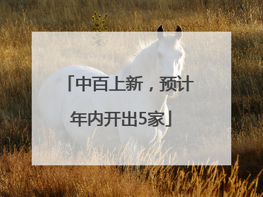 中百上新，预计年内开出5家