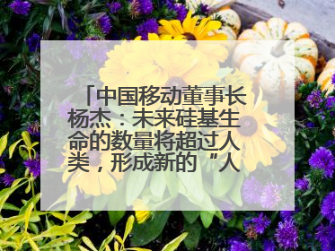 中国移动董事长杨杰：未来硅基生命的数量将超过人类，形成新的“人口红利”