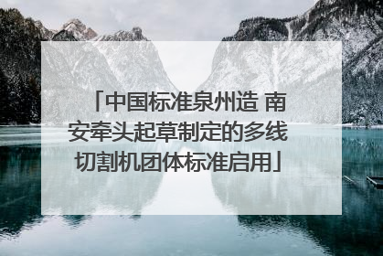 中国标准泉州造 南安牵头起草制定的多线切割机团体标准启用