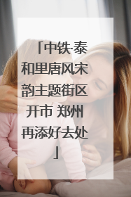 中铁·泰和里唐风宋韵主题街区开市 郑州再添好去处