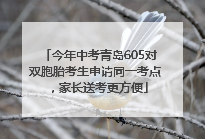 今年中考青岛605对双胞胎考生申请同一考点，家长送考更方便