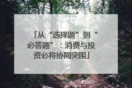 从“选择题”到“必答题”：消费与投资必将协同突围