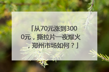 从70元涨到3000元，撕拉片一夜爆火，郑州市场如何？