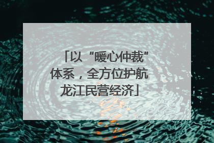 以“暖心仲裁”体系，全方位护航龙江民营经济