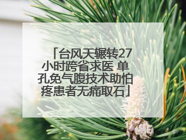 台风天辗转27小时跨省求医 单孔免气腹技术助怕疼患者无痛取石