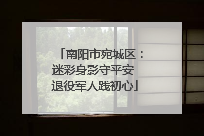 南阳市宛城区：迷彩身影守平安 退役军人践初心
