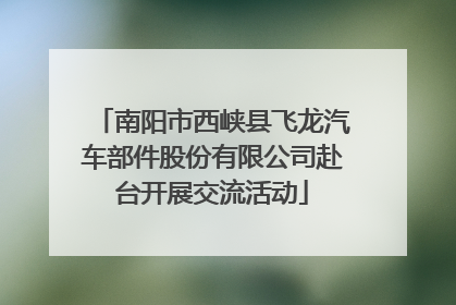 南阳市西峡县飞龙汽车部件股份有限公司赴台开展交流活动