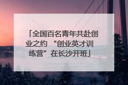 全国百名青年共赴创业之约 “创业英才训练营”在长沙开班