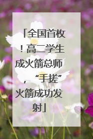 全国首枚！高二学生成火箭总师，“手搓”火箭成功发射