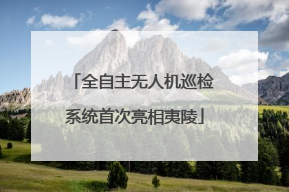 全自主无人机巡检系统首次亮相夷陵